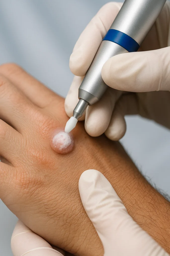 example of wart removal Sunbury-on-Thames using cryopen