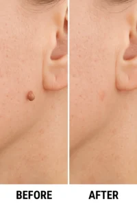 Skin tags removal Sunbury-on-Thames before and after