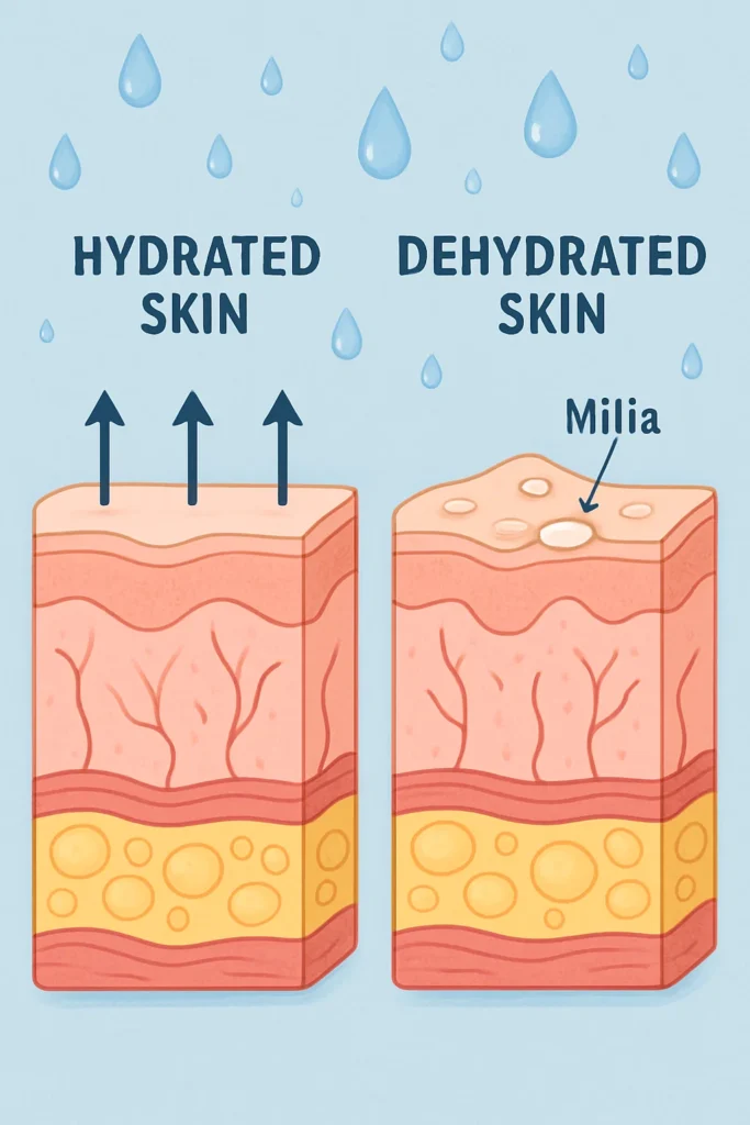 The importance of hydration and milia production Sunbury-on-Thames