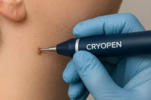 Person receiving skin tag removal Sunbury-on-Thames