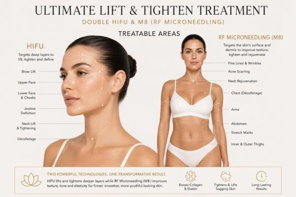 Areas of the body that can be treated - ultimate skin tighten treatment Sunbury-on-Thames