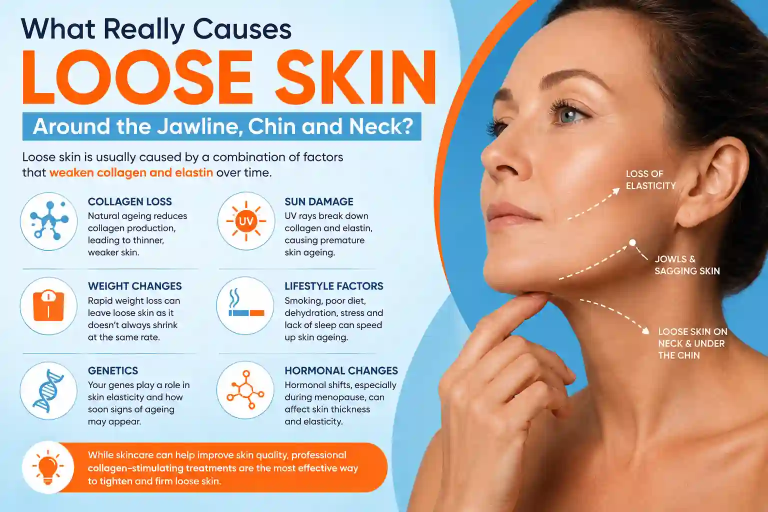 What Really Causes Loose Skin Around the Jawline, Chin and Neck Sunbury-on-Thames?